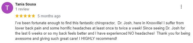Chiropractic Knoxville TN Patient Testimonial